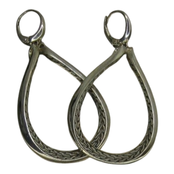 John Hardy 925 Sterling Silver Classic Chain Asli Leverback Drop Earrings 21g - Picture 2 of 9